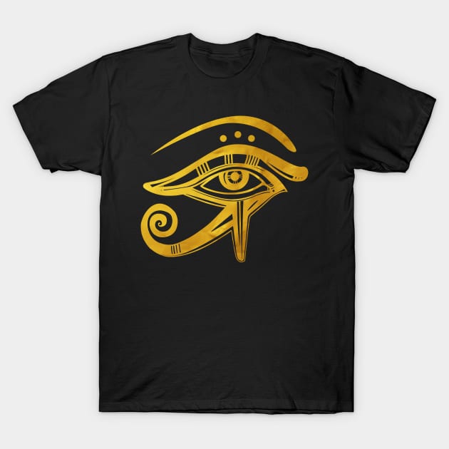 The Eye of Horus Golden T-Shirt by DISOBEY